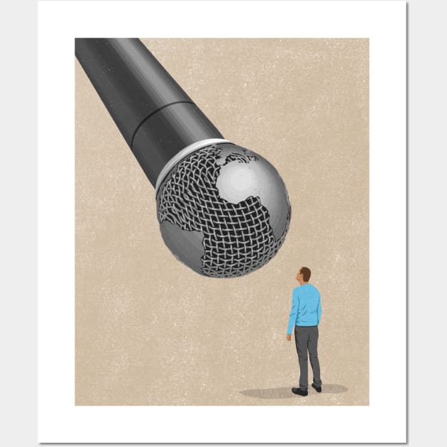 Globe Mic Wall Art by John Holcroft